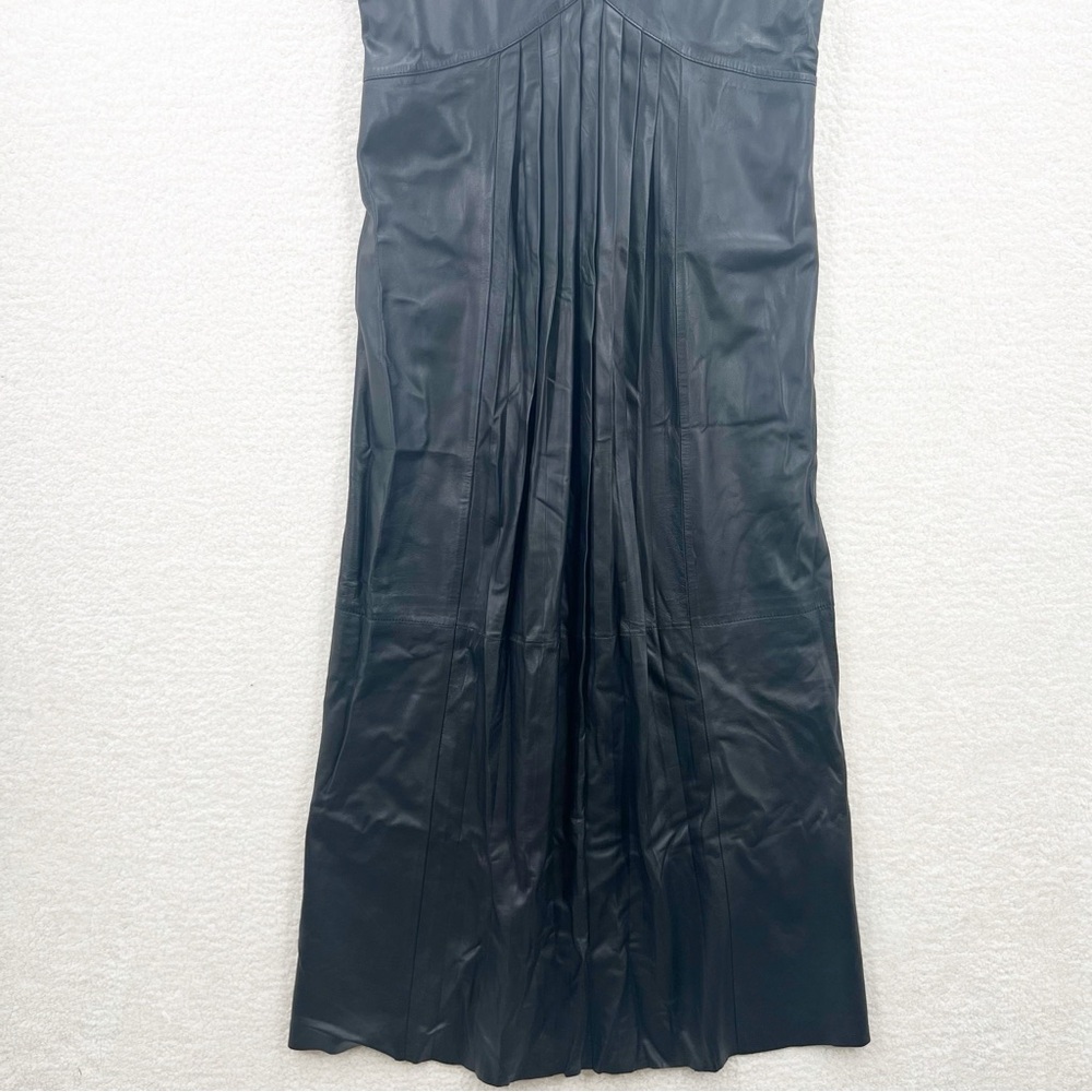 Massimo Dutti black sheep leather limited edition dress size S - Picture 6 of 11